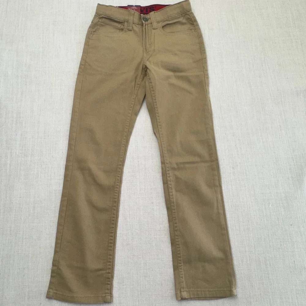 Levis Boys‎ 511 Slim Fit Adjustable Stretch Twill Pants Harvest Gold Tan Size 10